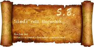 Simándi Benedek névjegykártya