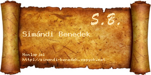 Simándi Benedek névjegykártya