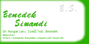 benedek simandi business card